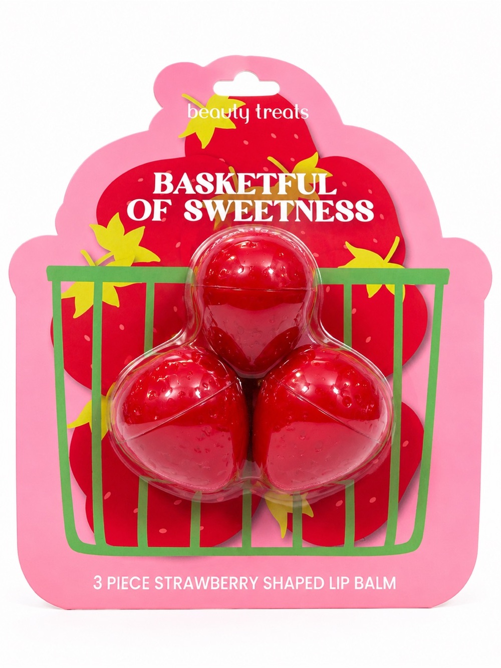 🍓 Beauty Treats Strawberry Lip Balm 3-Piece Set – New
